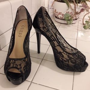 Black Lace Heels